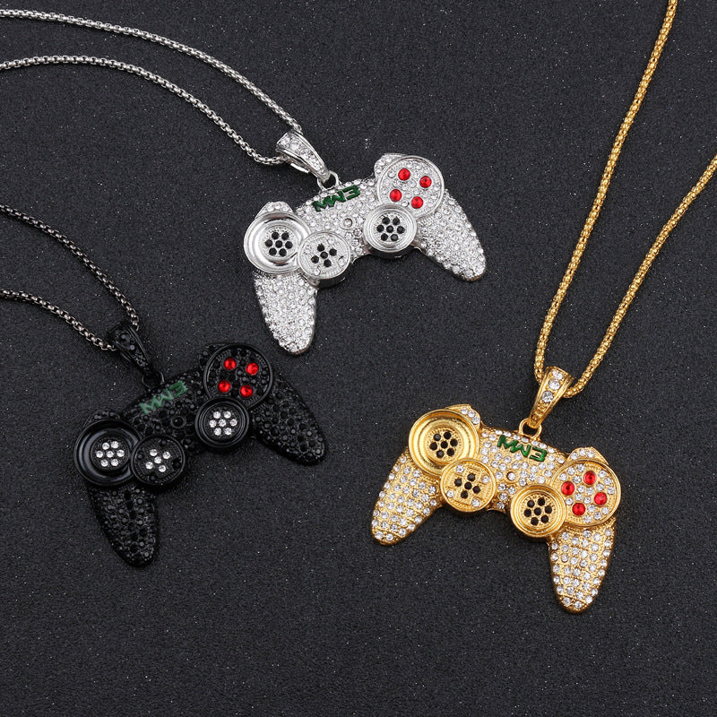 New Jewelry Alloy Game Machine Necklace Full Of Diamond