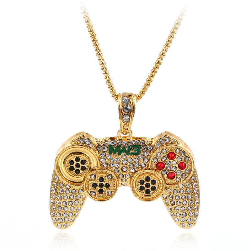 New Jewelry Alloy Game Machine Necklace Full Of Diamond