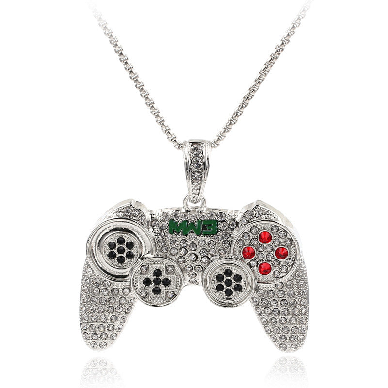 New Jewelry Alloy Game Machine Necklace Full Of Diamond