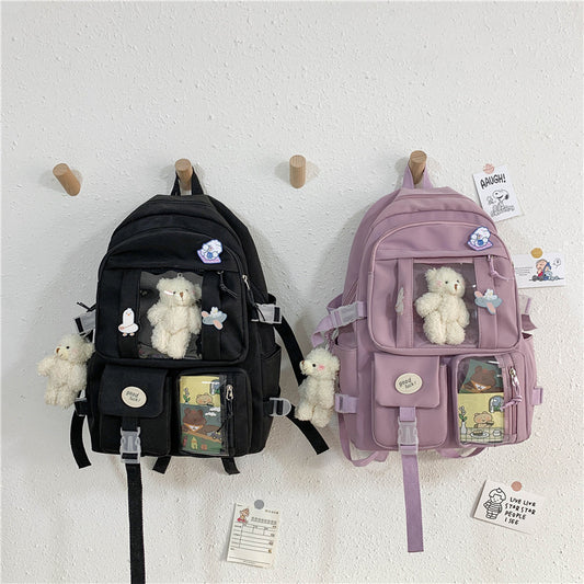 Large-capacity Schoolbag Female Korean Cartoon Backpack