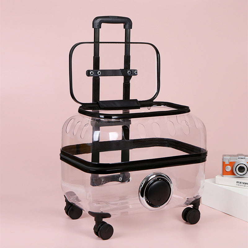 Cat Bag Portable Pet Trolley Bag Space Capsule Transparent Cat Luggage